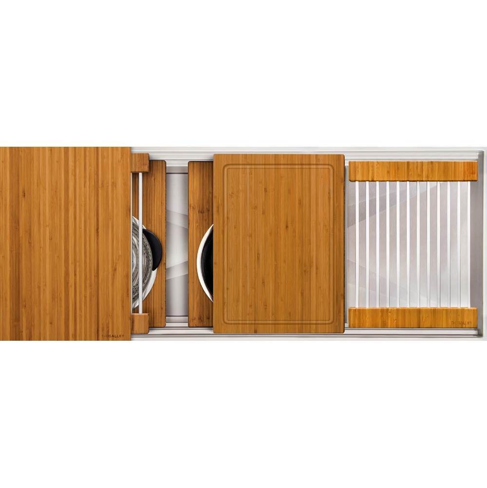 The Galley - Ideal ThinTopE Workstation 3S + 12'' DryDock Drain Side, Five Tool Culinary Kit, One DryDock Tool in Natural Golden Bamboo - Natural Golden Bamboo