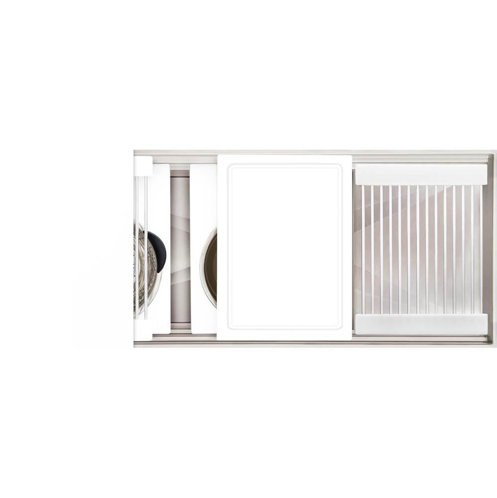 The Galley - Ideal ThinTopE Workstation 3S + 12'' DryDock Drain Side, Five Tool Culinary Kit, One DryDock Tool in Designer White Resin - Designer White Resin
