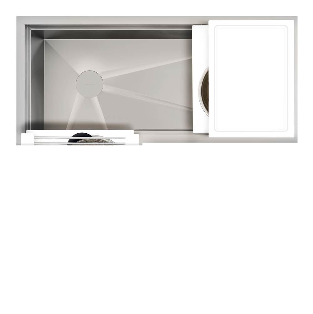 The Galley - Ideal Corner Workstation 3X4C with Five Tool Culinary Kit in Designer White Resin - Designer White Resin