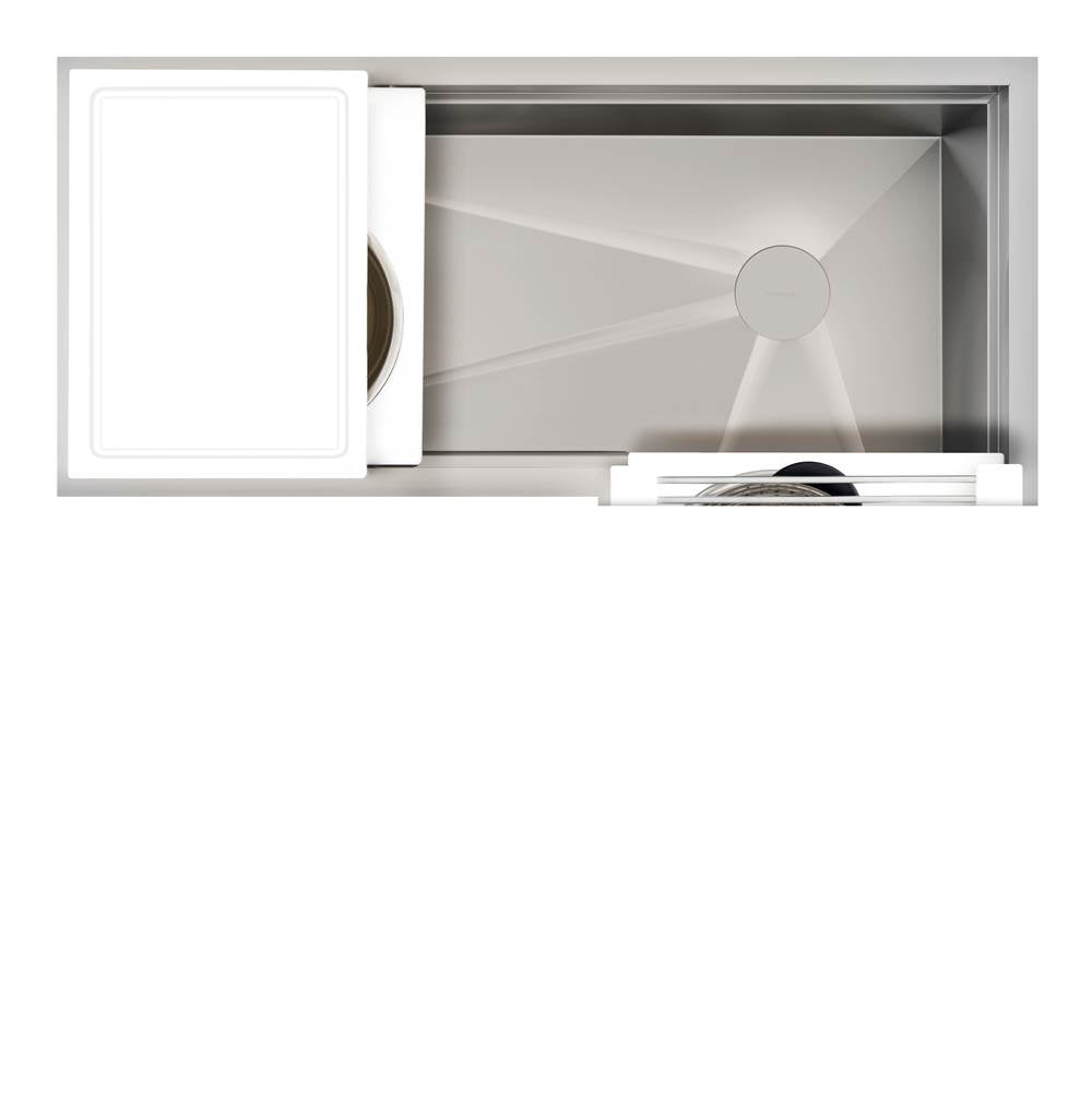 The Galley - Ideal Corner Workstation 4X3C with Five Tool Culinary Kit in Designer White Resin - Designer White Resin