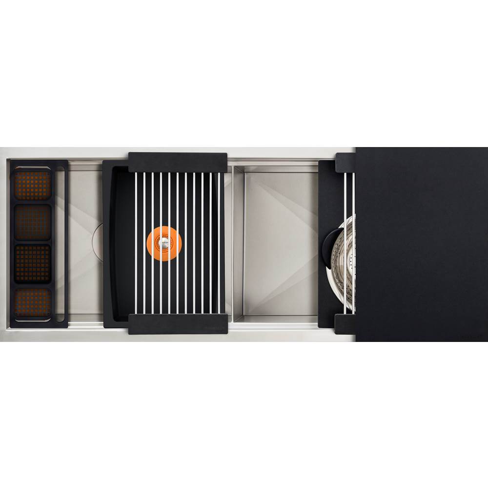 The Galley - Ideal Work&WashStationE 4D with Five Tool Culinary Kit and Four Tool Wash Kit in Graphite Wood Composite / Graphite Resin+ - Graphite Wood Composite