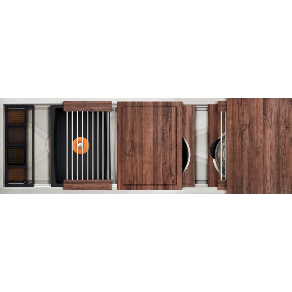 The Galley - Ideal Work&WashStationE 5D with Five Tool Culinary Kit and Four Tool Wash Kit in American Black Walnut / Graphite Resin+ - American Black Walnut