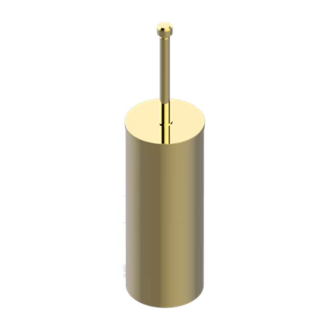 THG - Metal Toilet Brush Holder With Brush With Cover Floor Mounted - Gold Polished