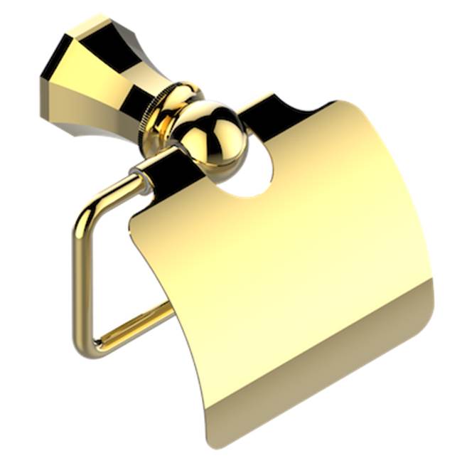 THG - Toilet Paper Holder, Single Mount With Cover - Gold Polished