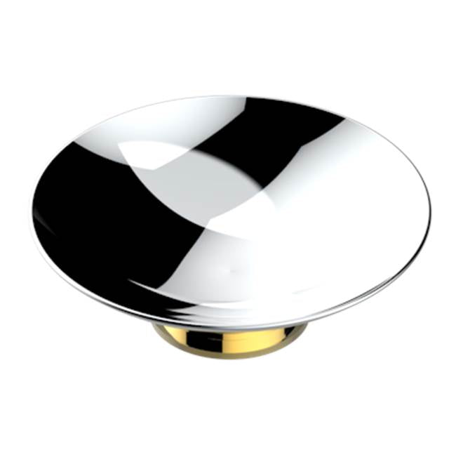 THG - Soap Dish, Freestanding, 6'' Diameter - Chrome Polished Gold Polished