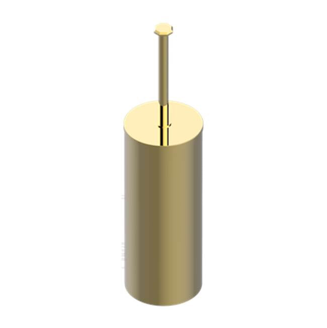 THG - Metal Toilet Brush Holder With Brush With Cover Floor Mounted - Gold Polished