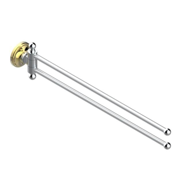 THG - Towel Bar 15 3/4'' Long, Double Swivel - Chrome Polished Gold Polished