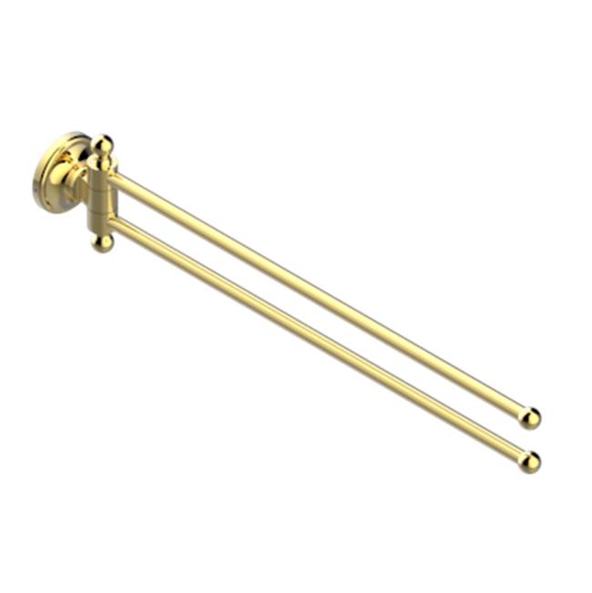 THG - Towel Bar 15 3/4'' Long, Double Swivel - Gold Color PVD