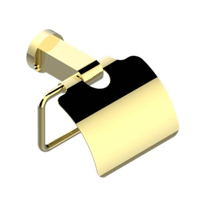 THG - Toilet Paper Holder, Single Mount With Cover - Brass Color PVD