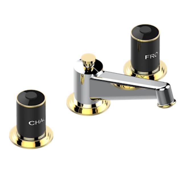 THG - Widespread Lavatory Set, High Spout, With Drain - Chrome Polished Gold Polished