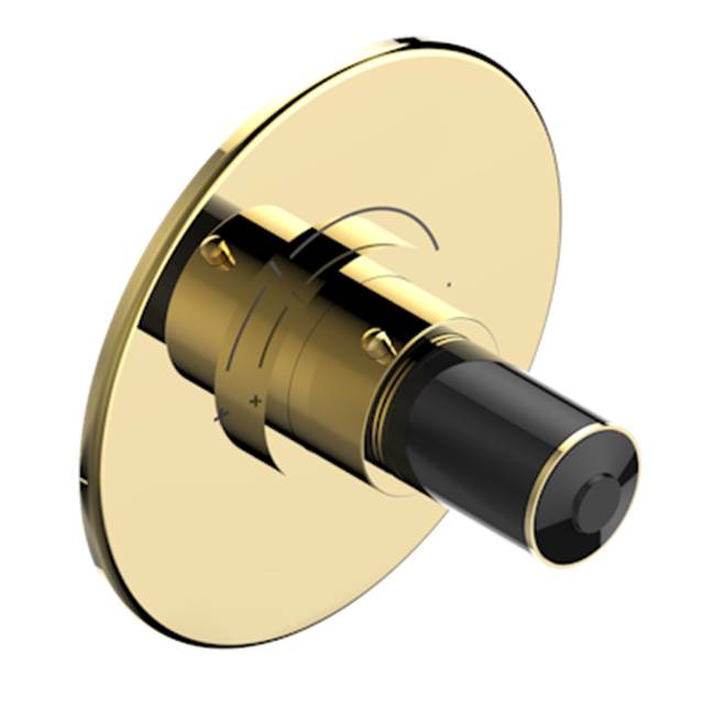 THG - Trim For Thg Thermostatic Valve, Rough Part Supplied With Fixing Box Ref. 5 200ae/us - Round Plate Model - Gold Polished