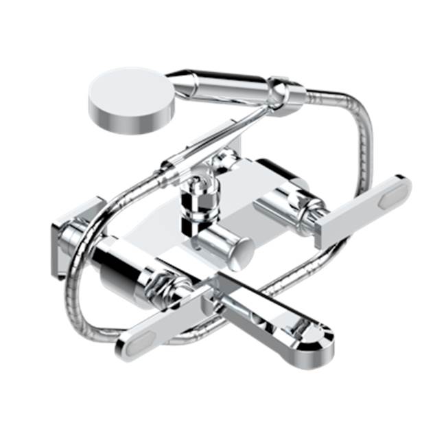 THG - Exposed Tub Filler With Cradle Handshower, Wall Mounted - Matt Umber PVD