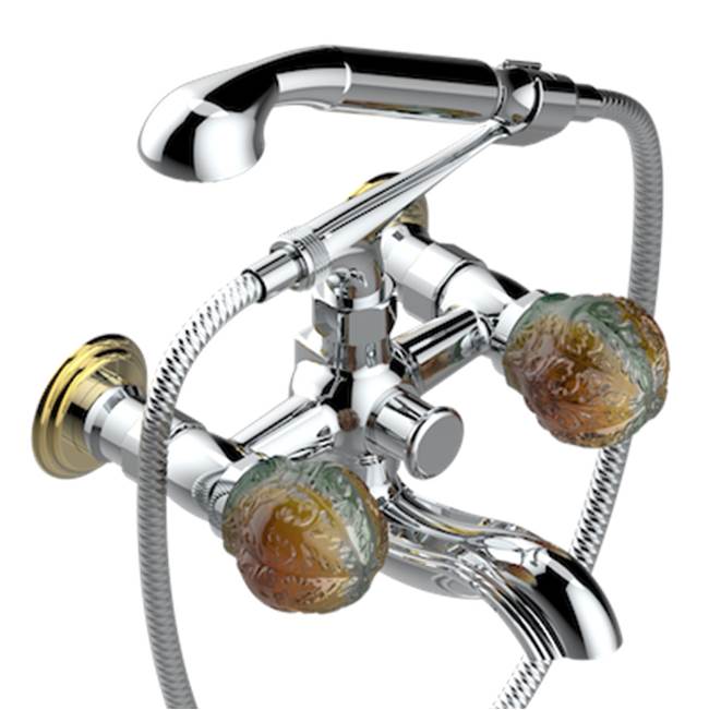 THG - Exposed Tub Filler With Cradle Handshower, Wall Mounted - Chrome Polished Gold Polished