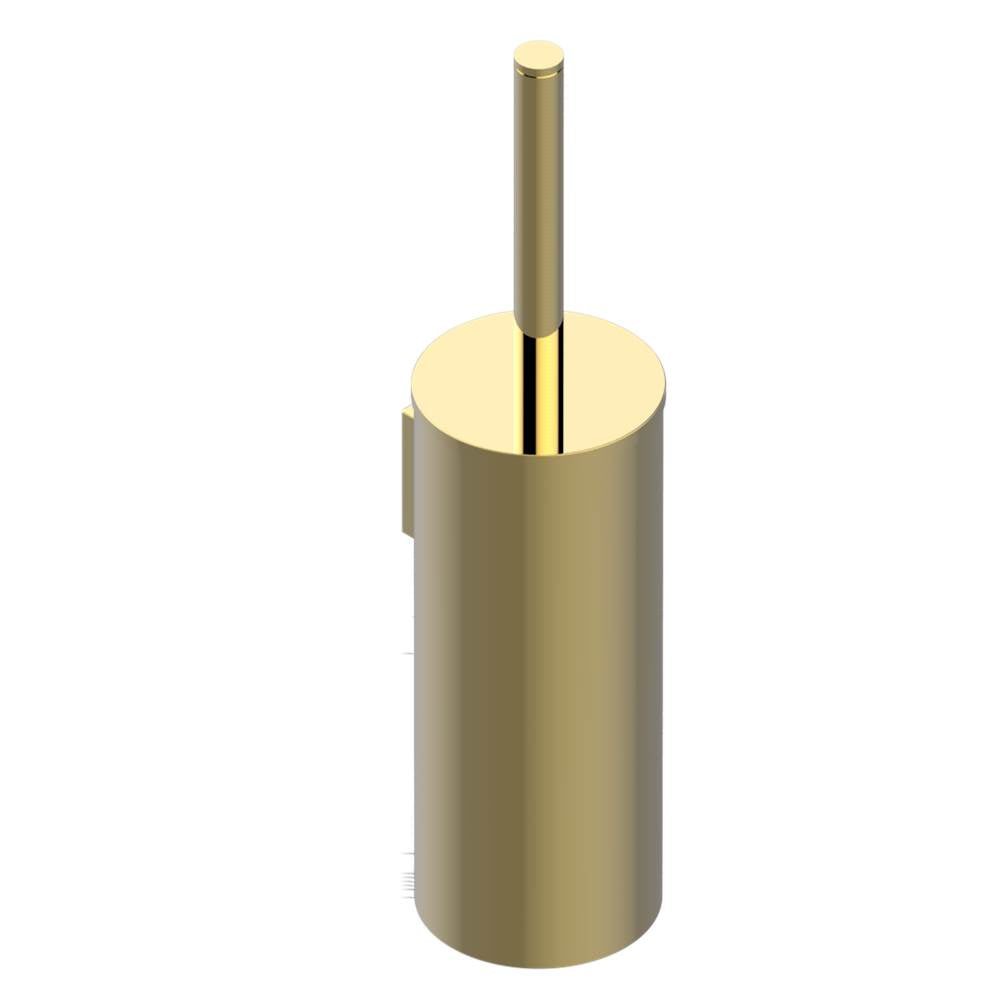 THG - Metal toilet brush holder with brush with cover wall mounted - Gold Color PVD