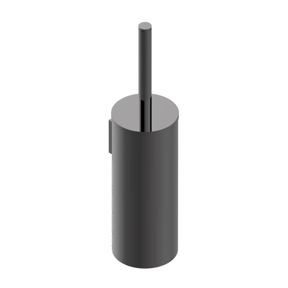 THG - Metal toilet brush holder with brush with cover wall mounted - Matt Graphite PVD