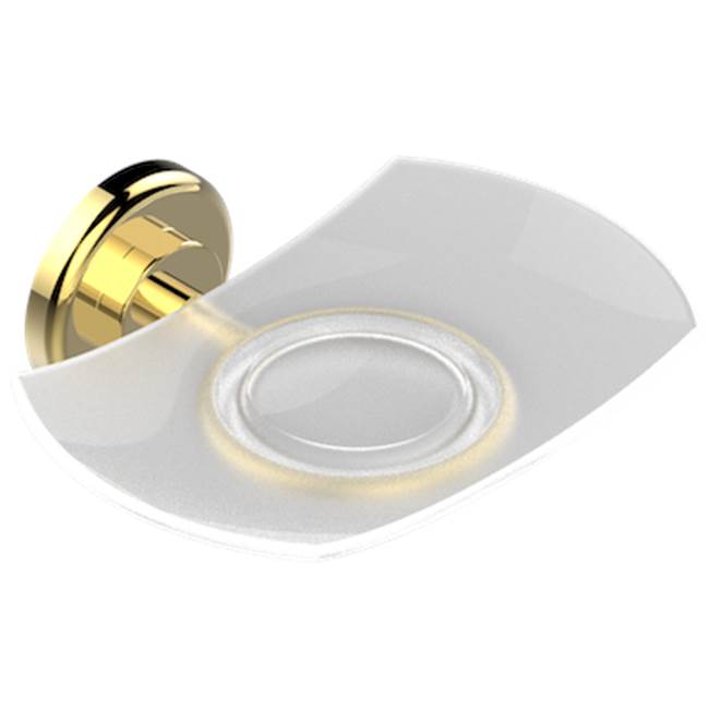 THG - Glass Soap Dish, Wall Mounted - Gold Color PVD