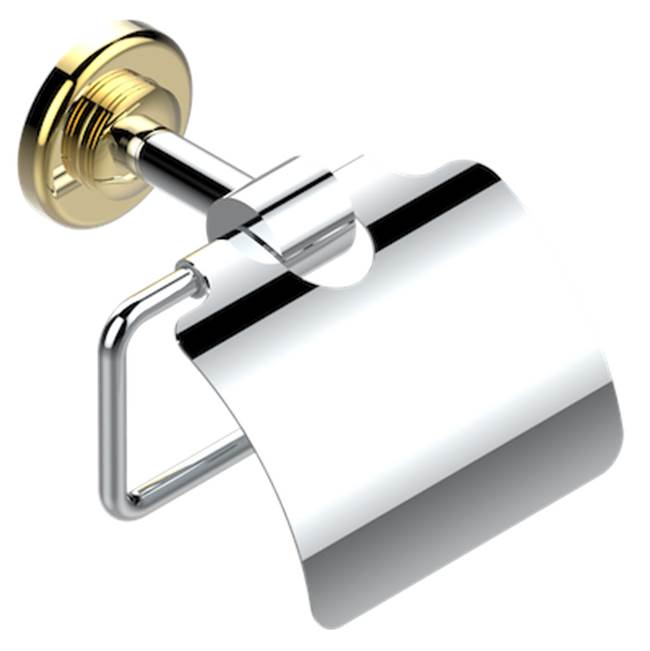 THG - Toilet Paper Holder, Single Mount With Cover - Chrome Polished Gold Polished