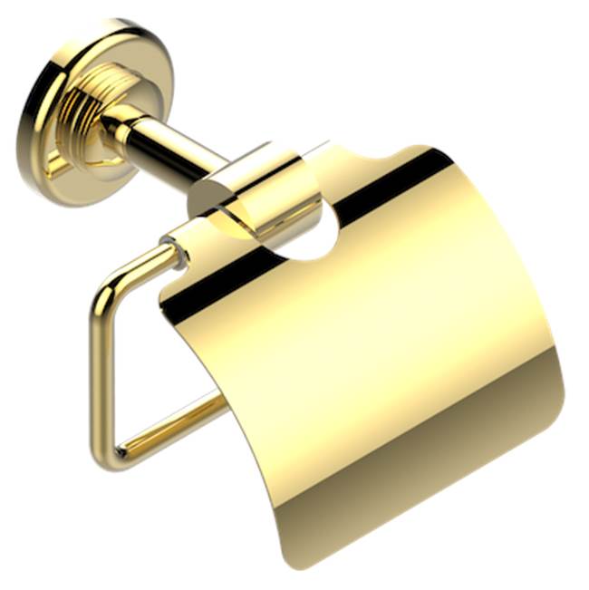 THG - Toilet Paper Holder, Single Mount With Cover - Gold Color PVD