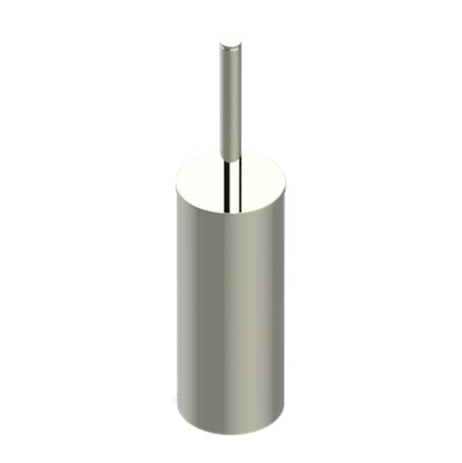 THG - Metal toilet brush holder with brush with cover floor mounted - Nickel Polished