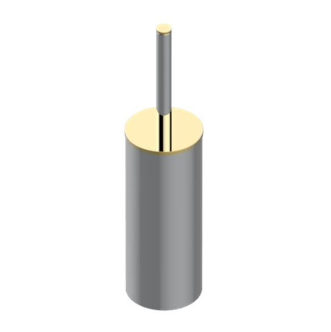 THG - Metal Toilet Brush Holder With Brush With Cover Floor Mounted - Chrome Polished Gold Polished