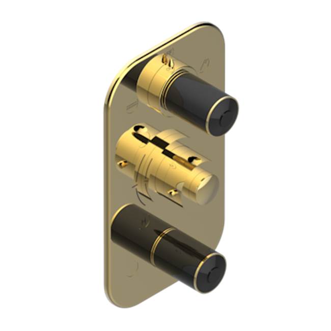 THG - Trim For Thg Thermostat 3 Functions, With One Off Function And 2 Outlets And One Single Off Function - Rough Part Supplied With Fixing Box - Gold Polished