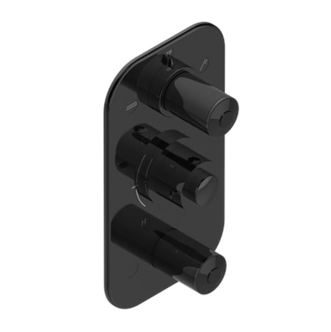 THG - Trim For Thg Thermostat 3 Functions, With One Off Function And 2 Outlets And One Single Off Function - Rough Part Supplied With Fixing Box - Brown Bronze Color PVD