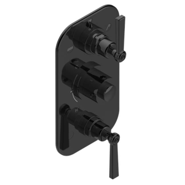 THG - Trim For Thg Thermostat 3 Functions, With One Off Function And 2 Outlets And One Single Off Function - Rough Part Supplied With Fixing Box - Brown Bronze Color PVD