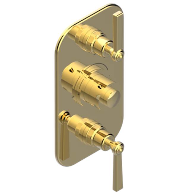 THG - Trim For Thg Thermostat 2 Volume Controls, Rough Part Supplied With Fixing Box Ref. 5 400ae/us - Gold Color PVD