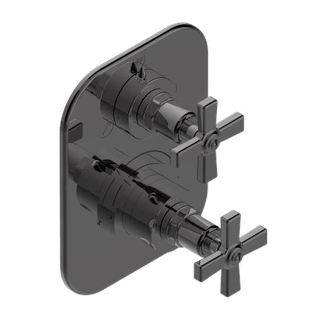 THG - Trim For Thg Thermostat With 2-way Diverter, Rough Part Supplied With Fixing Box Ref. 5 500ae/us - Matt Graphite PVD