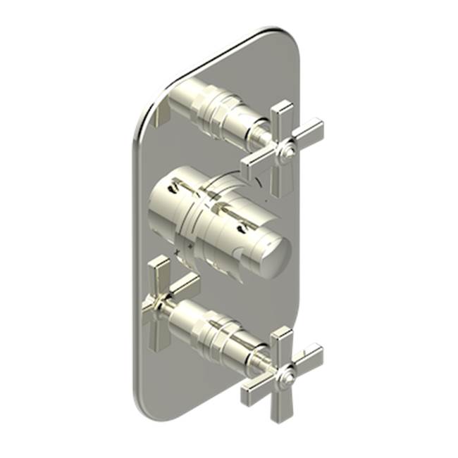 THG - Trim For Thg Thermostat 2 Volume Controls, Rough Part Supplied With Fixing Box Ref. 5 400ae/us - Nickel Polished