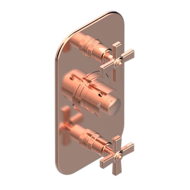 THG - Trim For Thg Thermostat 2 Volume Controls, Rough Part Supplied With Fixing Box Ref. 5 400ae/us - Blush PVD