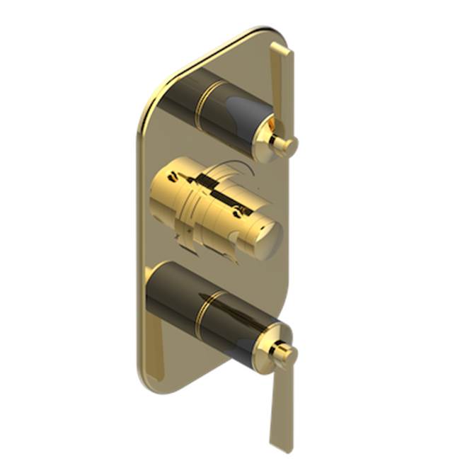THG - Trim For Thg Thermostat 2 Volume Controls, Rough Part Supplied With Fixing Box Ref. 5 400ae/us - Gold Polished