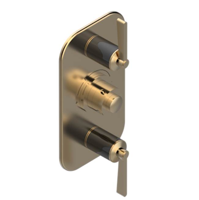 THG - Trim For Thg Thermostat 2 Volume Controls, Rough Part Supplied With Fixing Box Ref. 5 400ae/us - Matt Umber PVD