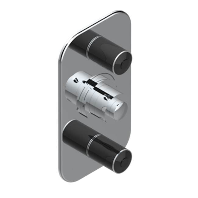 THG - Trim For Thg Thermostat 2 Volume Controls, Rough Part Supplied With Fixing Box Ref. 5 400ae/us - Matt Chrome American Satin