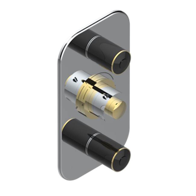 THG - Trim For Thg Thermostat 2 Volume Controls, Rough Part Supplied With Fixing Box Ref. 5 400ae/us - Chrome Polished Gold Polished