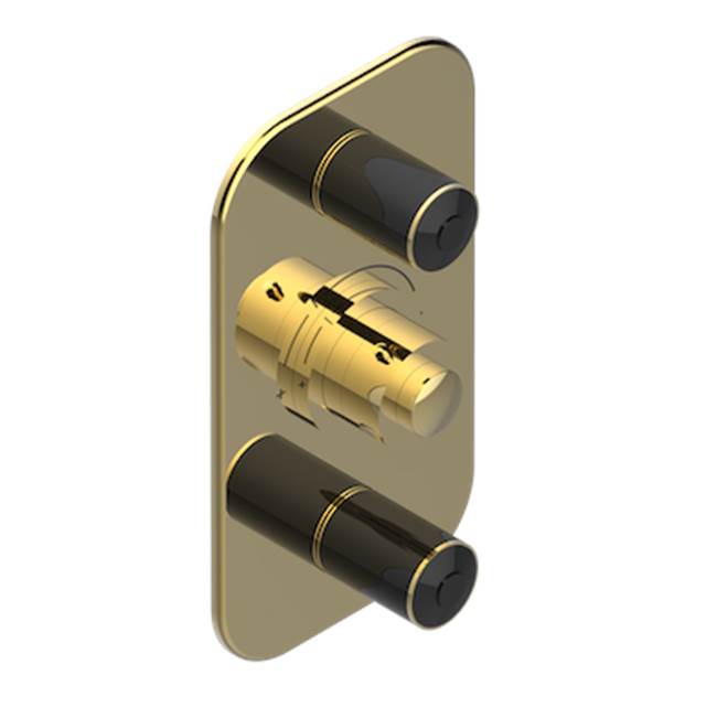THG - Trim For Thg Thermostat 2 Volume Controls, Rough Part Supplied With Fixing Box Ref. 5 400ae/us - Gold Color PVD