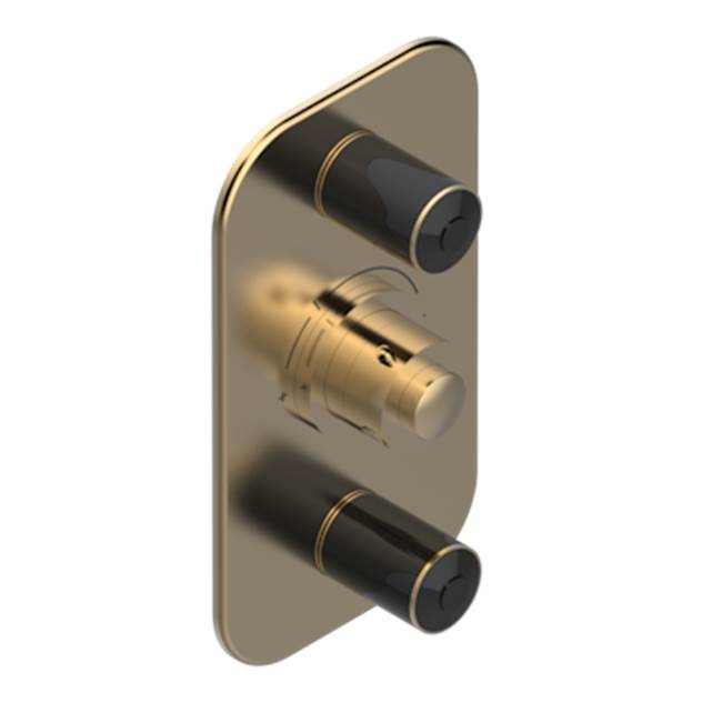 THG - Trim For Thg Thermostat 2 Volume Controls, Rough Part Supplied With Fixing Box Ref. 5 400ae/us - Matt Umber PVD