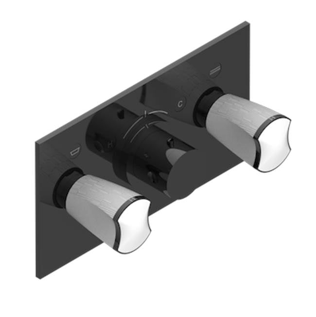 THG - Trim For Thg Thermostat With 2 Valves Ref. 5 401ahm/us Rough Part Supplied With Fixing Box, Item To Be Installed Horizontal - Brown Bronze Color PVD