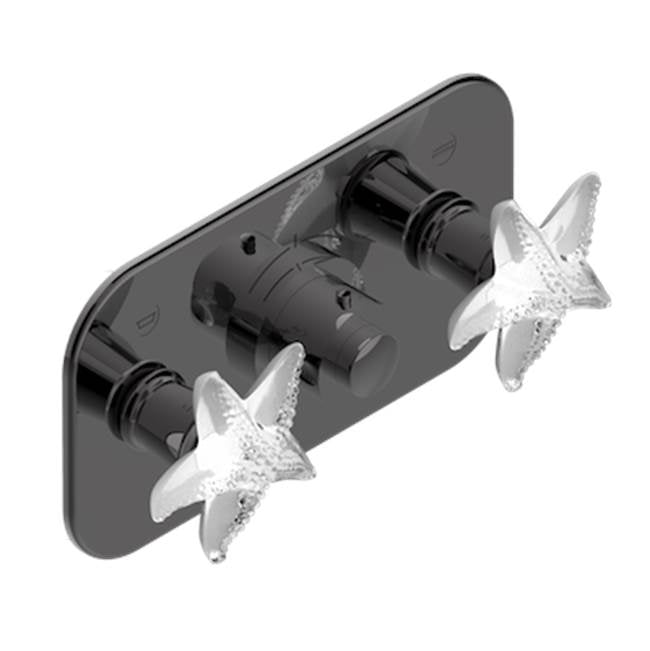 THG - Trim For Thg Thermostat With 2 Valves Ref. 5 401ahm/us Rough Part Supplied With Fixing Box, Item To Be Installed Horizontal - Matt Graphite PVD