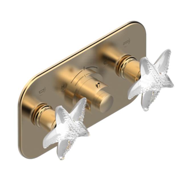 THG - Trim For Thg Thermostat With 2 Valves Ref. 5 401ahm/us Rough Part Supplied With Fixing Box, Item To Be Installed Horizontal - Matt Umber PVD