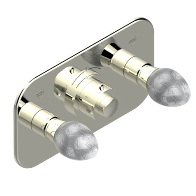 THG - Trim For Thg Thermostat With 2 Valves Ref. 5 401ahm/us Rough Part Supplied With Fixing Box, Item To Be Installed Horizontal - Nickel Polished
