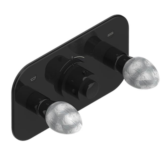 THG - Trim For Thg Thermostat With 2 Valves Ref. 5 401ahm/us Rough Part Supplied With Fixing Box, Item To Be Installed Horizontal - Brown Bronze Color PVD