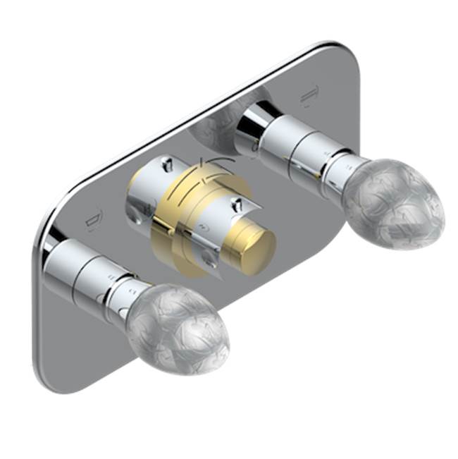 THG - Trim For Thg Thermostat With 2 Valves Ref. 5 401ahm/us Rough Part Supplied With Fixing Box, Item To Be Installed Horizontal - Chrome Polished Gold Polished