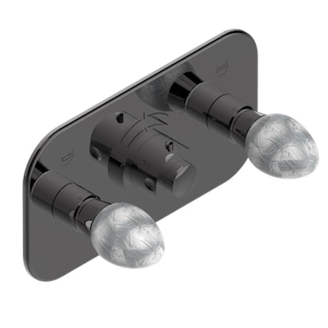 THG - Trim For Thg Thermostat With 2 Valves Ref. 5 401ahm/us Rough Part Supplied With Fixing Box, Item To Be Installed Horizontal - Matt Graphite PVD