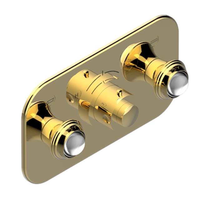 THG - Trim For Thg Thermostat With 2 Valves Ref. 5 401ahm/us Rough Part Supplied With Fixing Box, Item To Be Installed Horizontal - Gold Polished