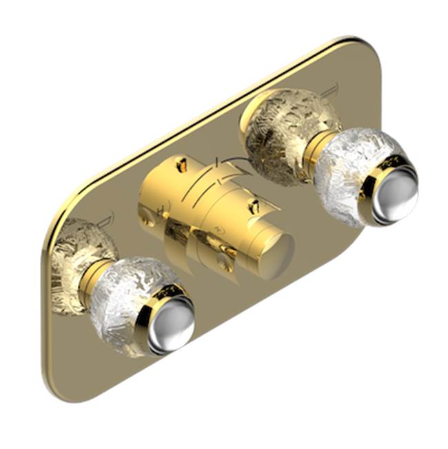 THG - Trim For Thg Thermostat With 2 Valves Ref. 5 401ahm/us Rough Part Supplied With Fixing Box, Item To Be Installed Horizontal - Gold Polished