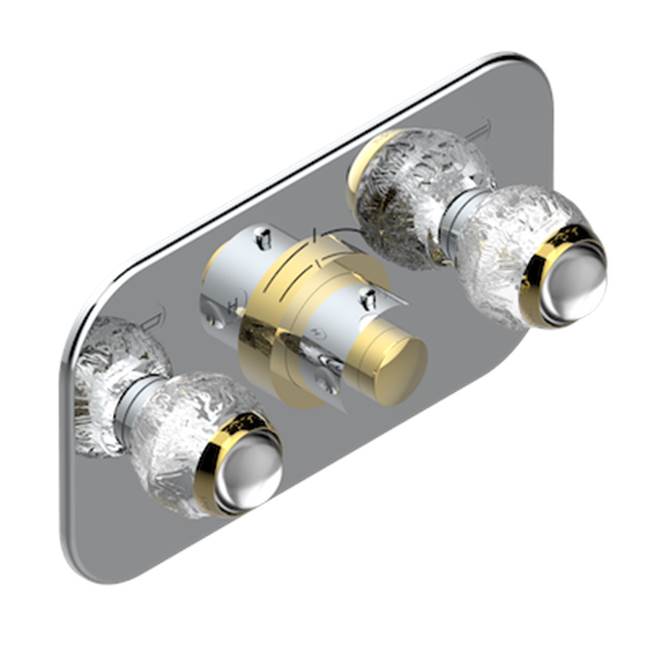 THG - Trim For Thg Thermostat With 2 Valves Ref. 5 401ahm/us Rough Part Supplied With Fixing Box, Item To Be Installed Horizontal - Chrome Polished Gold Polished
