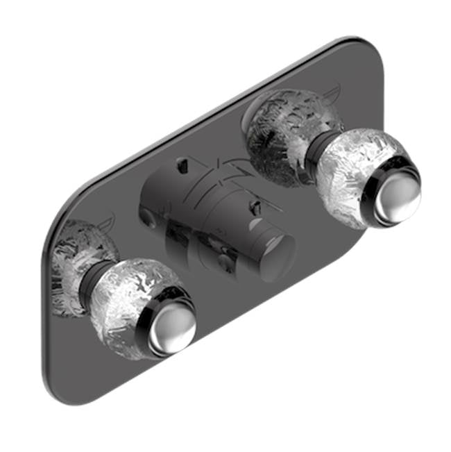 THG - Trim For Thg Thermostat With 2 Valves Ref. 5 401ahm/us Rough Part Supplied With Fixing Box, Item To Be Installed Horizontal - Matt Graphite PVD
