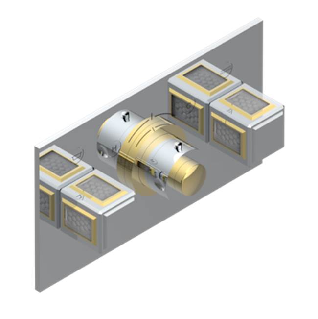 THG - Trim For Thg Thermostat With 2 Valves Ref. 5 401ahm/us Rough Part Supplied With Fixing Box, Item To Be Installed Horizontal - Chrome Polished Gold Polished