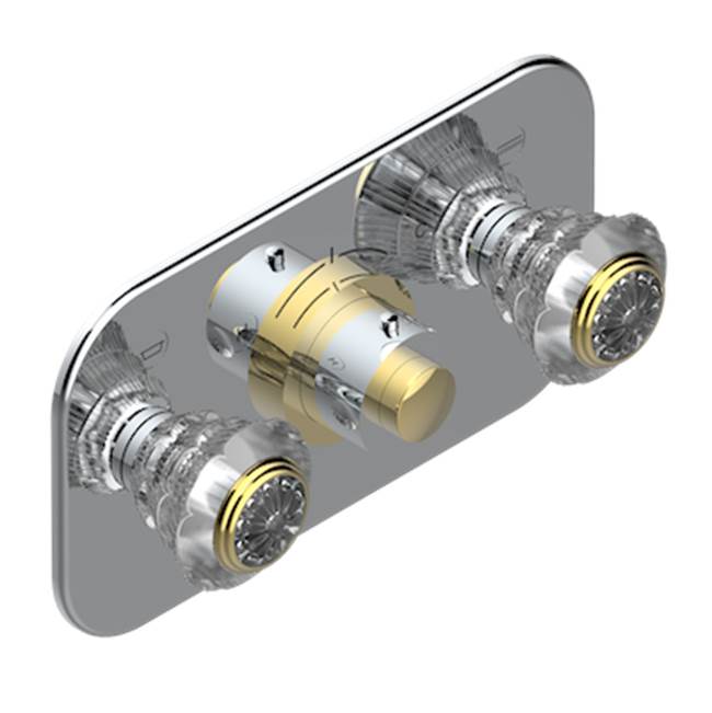 THG - Trim For Thg Thermostat With 2 Valves Ref. 5 401ahm/us Rough Part Supplied With Fixing Box, Item To Be Installed Horizontal - Chrome Polished Gold Polished